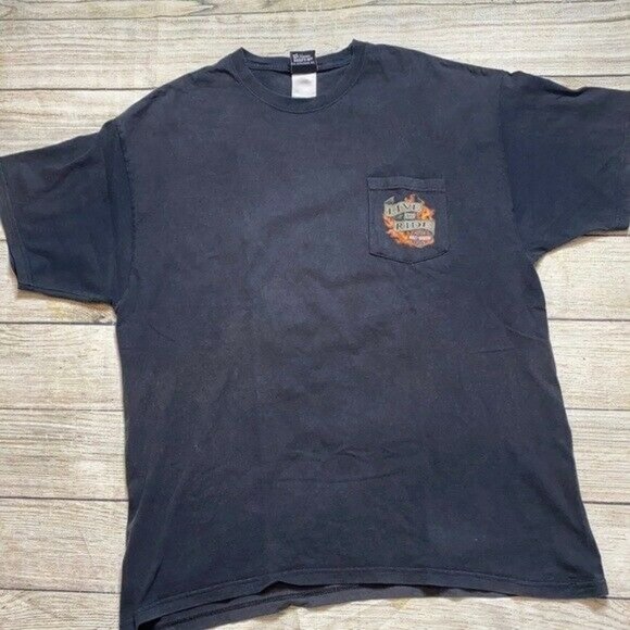 - Harley Davidson Wurtsboro, NY - Hanes Beefy Black Pocket T-Shirt - Men's XL - Picture 6 of 12